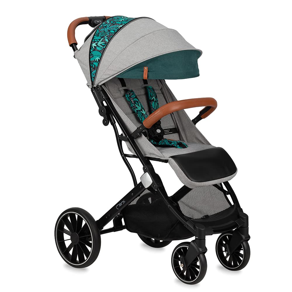 Passeggino MoMi ESTELLE DAKAR a partire da 6 mesi (fino a 22 kg), pieghevole con cintura di sicurezza a 5 punti, cestino porta spesa e funzione di apertura, manico telescopico per il traino