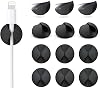 18 Pack Mini Cable Clips, Znben Cord Organizer Holder Adhesive Cord Management Charger Wire Holder Clips for Desk, Home, Office, Car, Cubicle, Nightstand Black