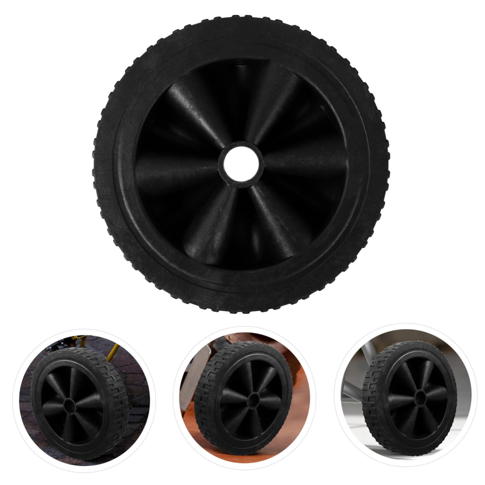 ULTECHNOVO Ruote di Ricambio in Gomma e Plastica Carrello e Barbecue , 2 Pezzi per Nere , Silenziose , Portata Elevata , Facili da Installare