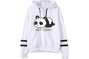 Teen Girls Hoodies, Cute Panda Not Today Hooded Sweatshirt