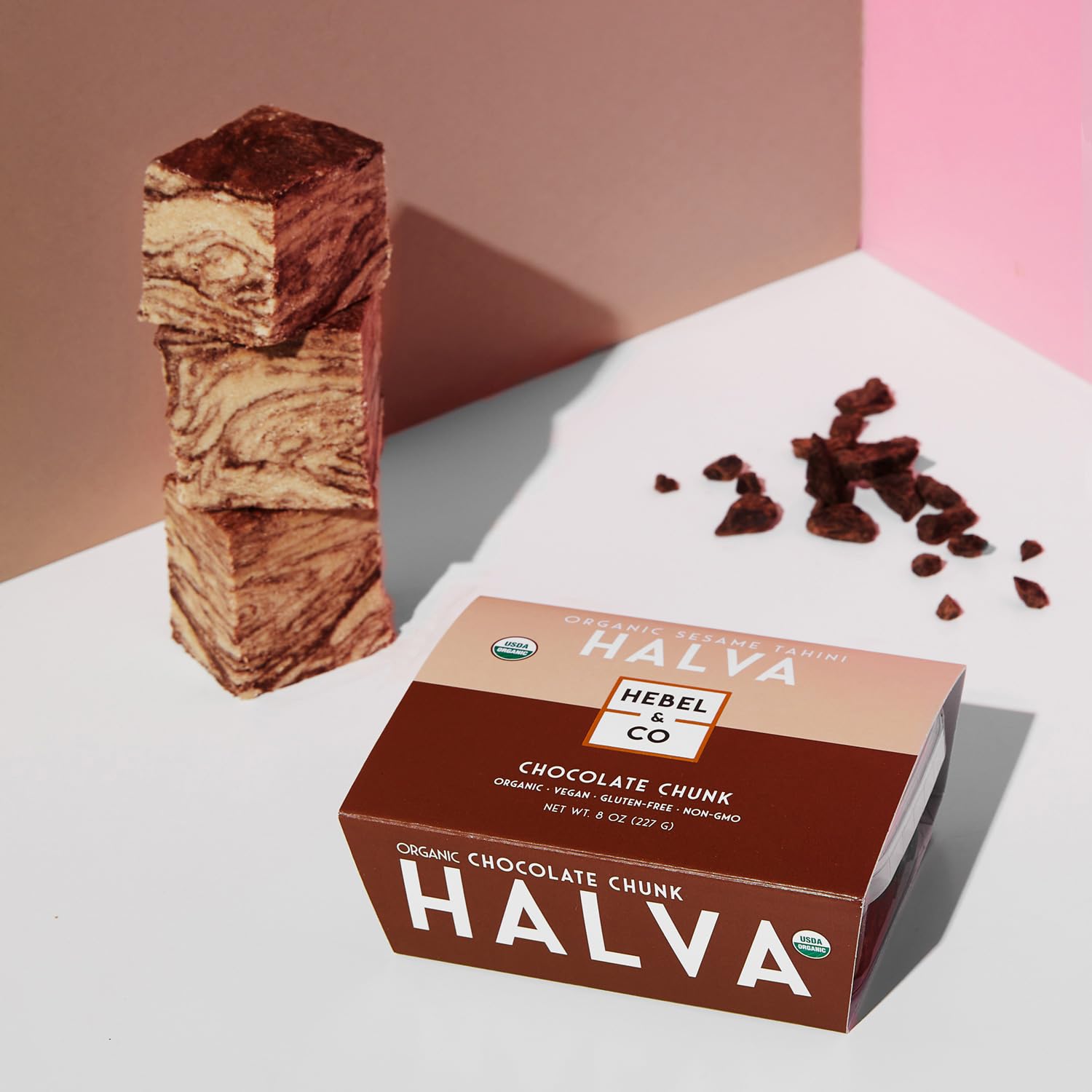 HEBEL & CO Chocolate Chunk Halva - 8 oz | Certified USDA Organic, Gluten Free, Kosher & Vegan thumbnail 2