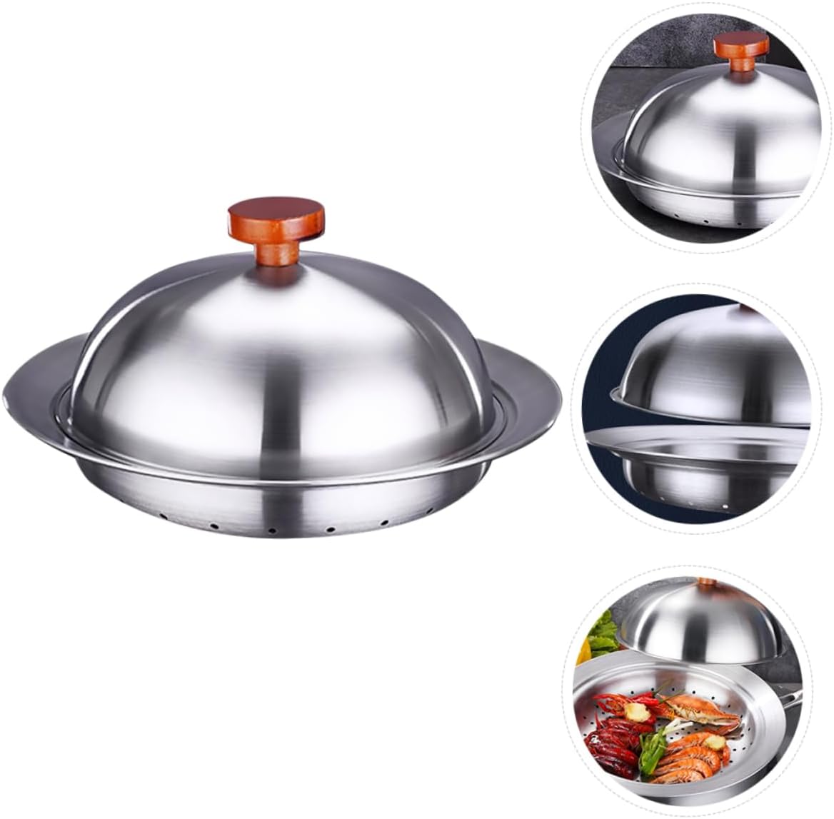 Stainless Steel Steamer for Food Multifunctional Kitchen Cooking Plate Cover Dishwasher Safe for Steaming Vegetables Dumplings Fish