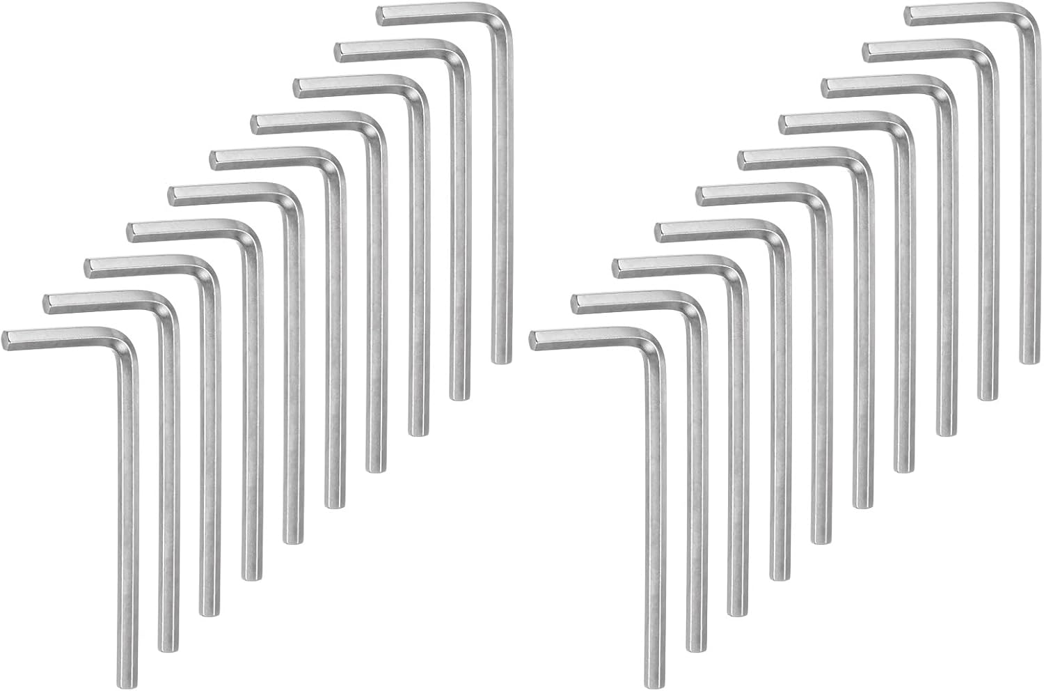 HARFINGTON 20pcs Hex Key Wrench 4mm L-Shape Hexagon Metric Wrenches Chrome Vanadium Steel Repairing Tool for Home Repair, Silver Tone
