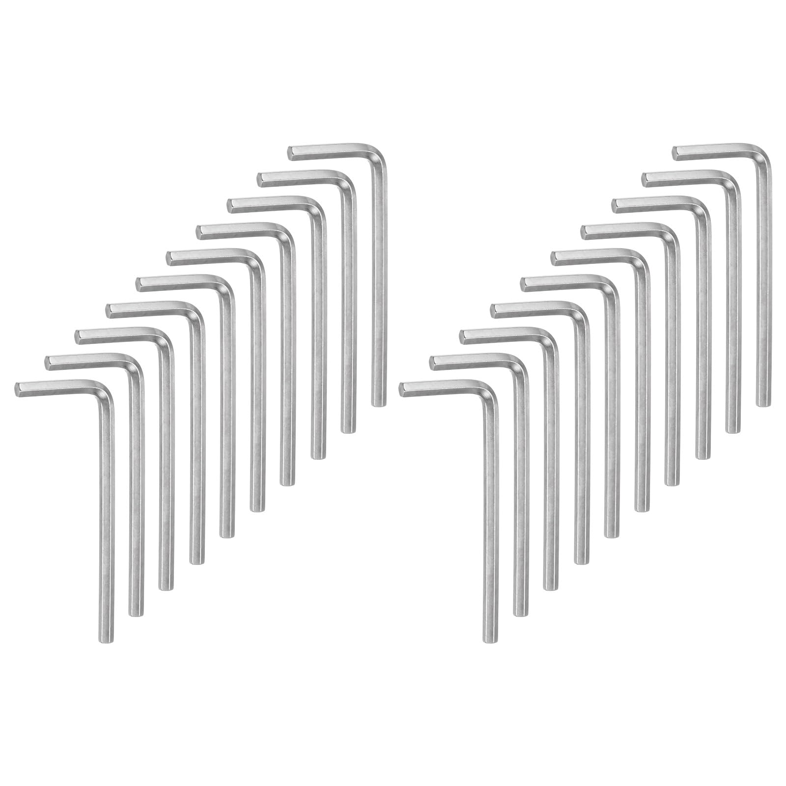 QUARKZMAN Llave Hexagonal en Forma de L 4 mm Tono Plateado 20 Piezas | Llave Hexagonal de Acero Cromado Vanadio Métrica, Herramienta de Reparación de Acero para Reparaciones en el Hogar
