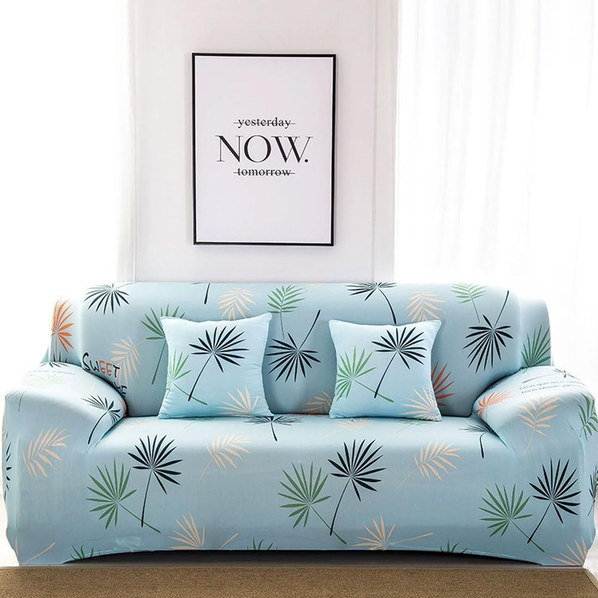 Sswh N Sofa Cover 1/2/3/4 Seater High Stretch Sofa Covers 3D Printed Spandex Sofa Covers All-Inclusive Sofa Slipcover O Slip Sofa Slipcover Universal Fitted Sofa Sl(Size:3 Seater(190-230Cm),Color:n)
