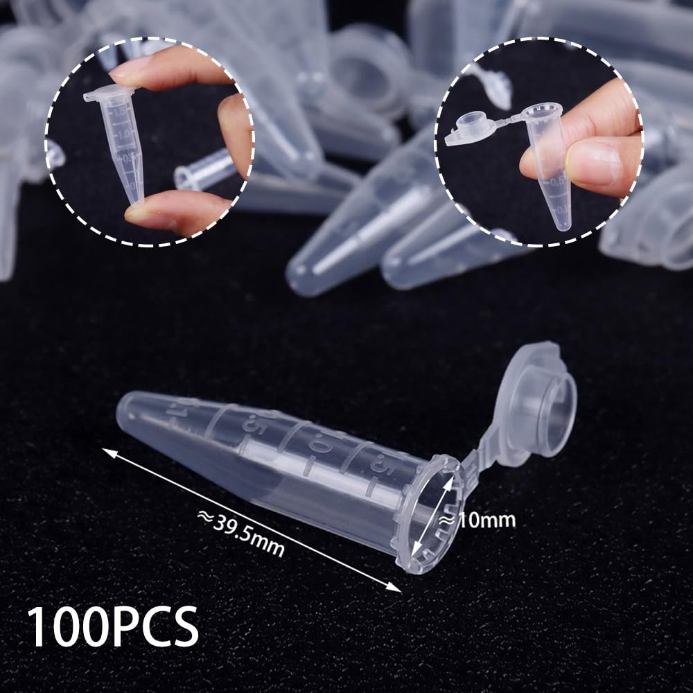 Provette Da Centrifuga 1.5ml - 100 Pezzi Con Tappo A Scatto Per Laboratorio - Foto 6