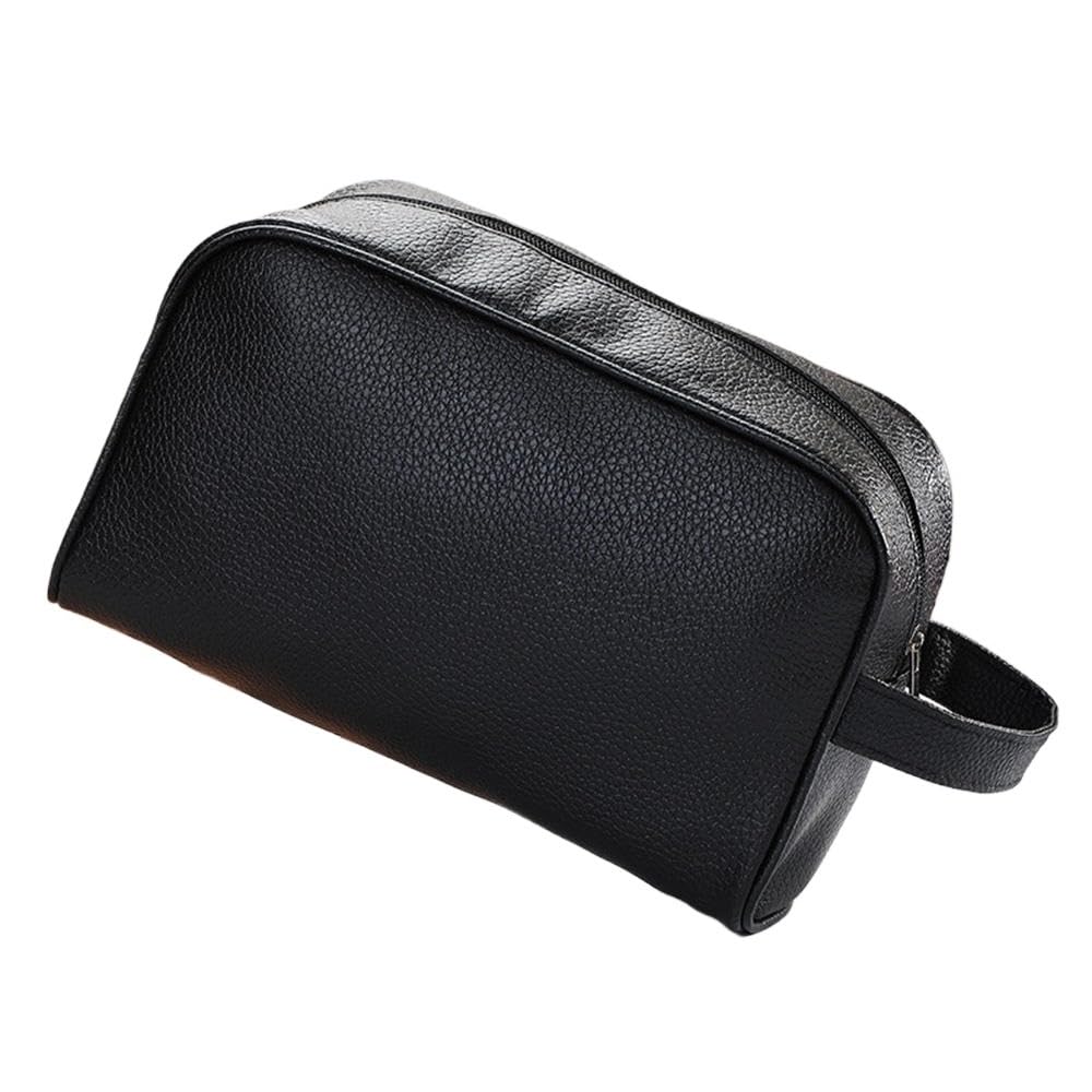 Borsa da Toilette da Uomo, Borsa cosmetica da Viaggio con Cerniera, Borse per Il Trucco in Pelle PU, Organizer per Cosmetici, Astuccio portaoggetti di Grande capacità