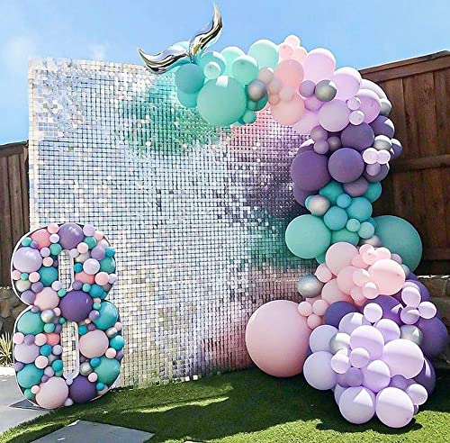 Shimmer Wall Panels,12 Silver Sequin Panels,Shimmer Backdrop Sequin Wall For Event Decor Wedding Anniversary Birthday Party Decorations (Silver) #TOP4