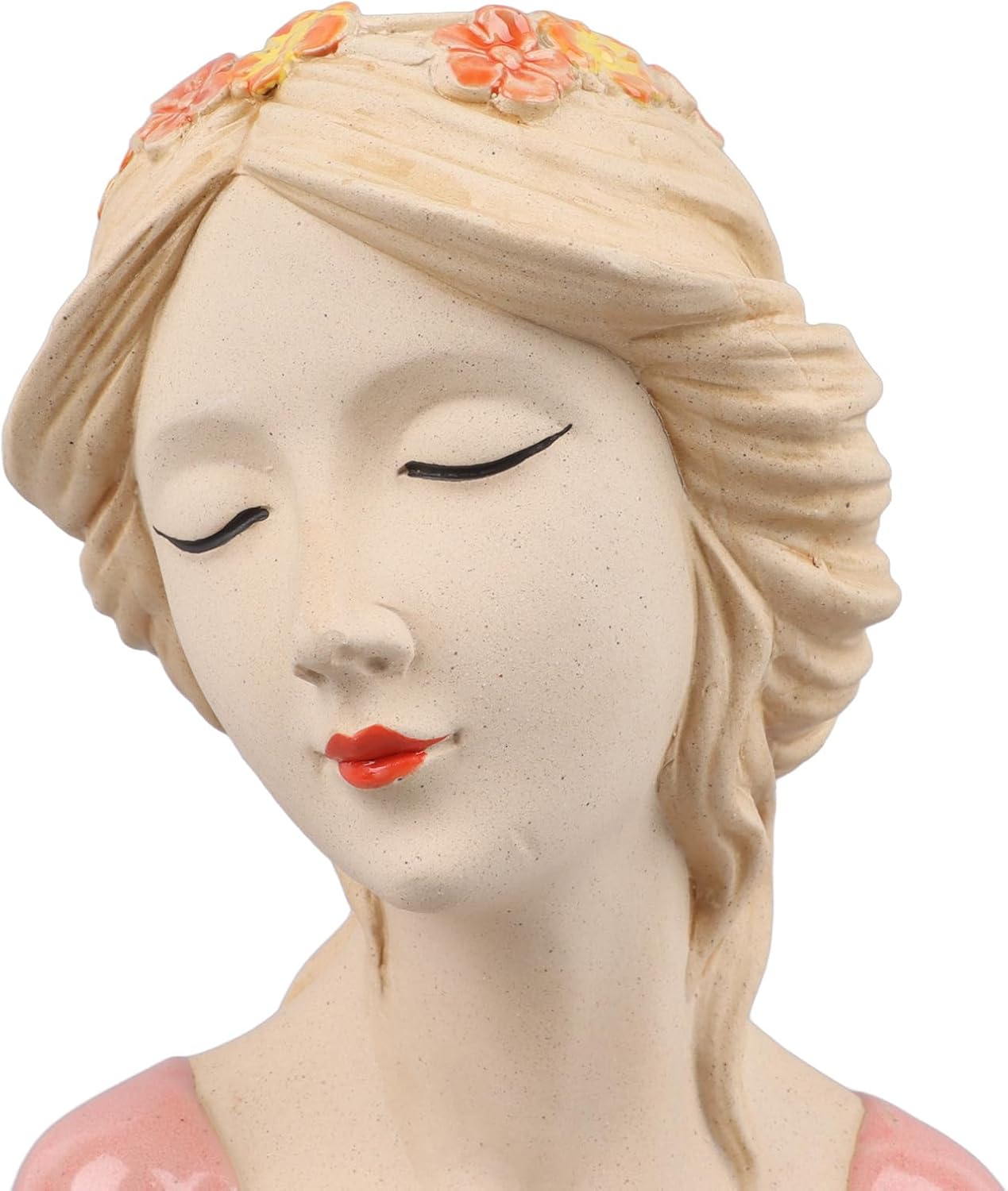 Atyhao Modern Ceramic Face Vase, Decorative Lady Vase for Plants, Flowers, Makeup Brushes ()