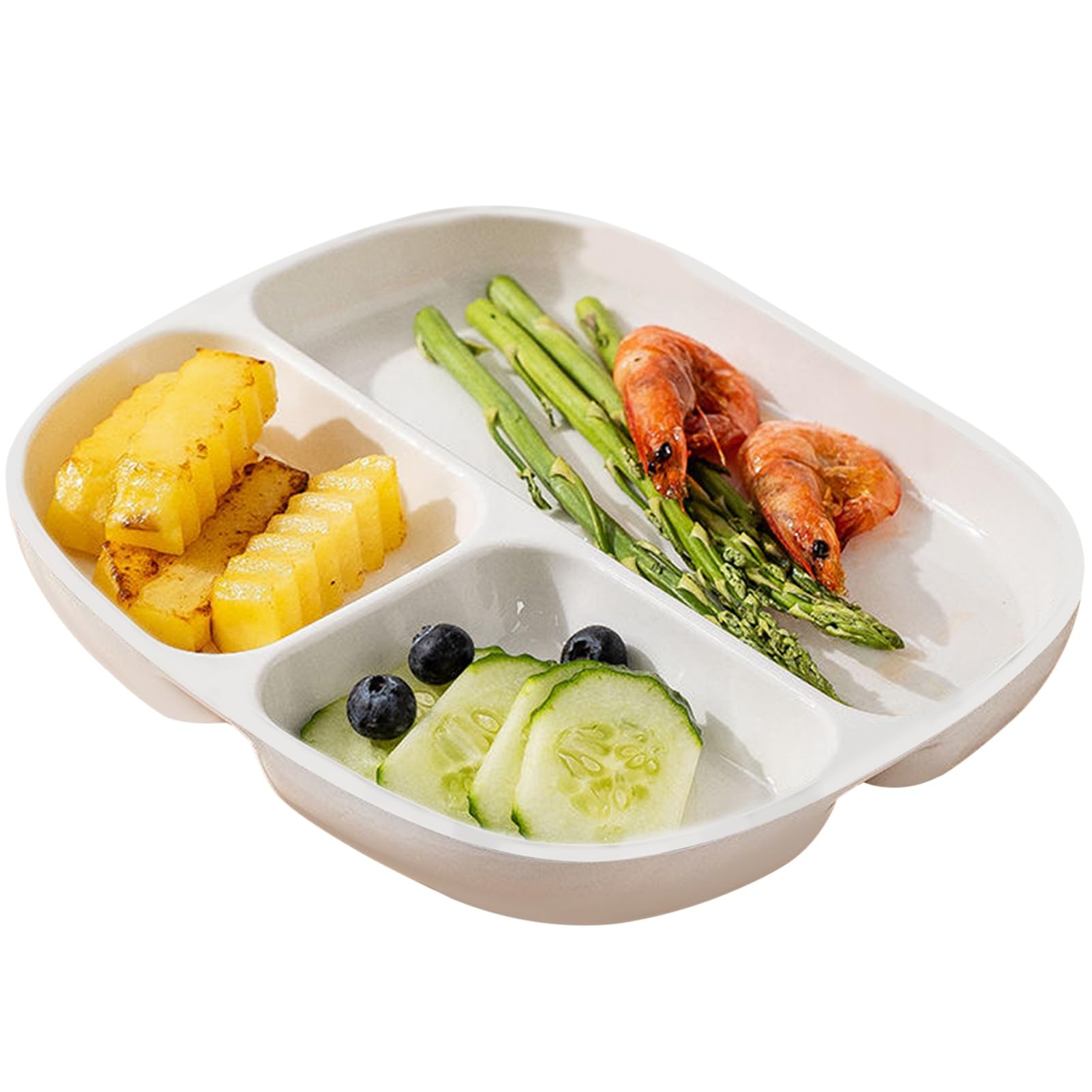 Plato dividido profundo, plato de cerámica for cena con 3 compartimentos, partición de alimentos for una comida equilibrada, plato dividido for verduras/frutas/pastas, bandeja adelgazante for adultos,