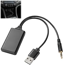 1 PCS Car Bluetooth AUX Adapter, Fits BMW Car Accessories, 3.5mm AUX Wireless Bluetooth Cars Audio Adapter for Music, for BMW E90 E91 E92 E93 and Other Models, Compatible with iPhone iOS 10+