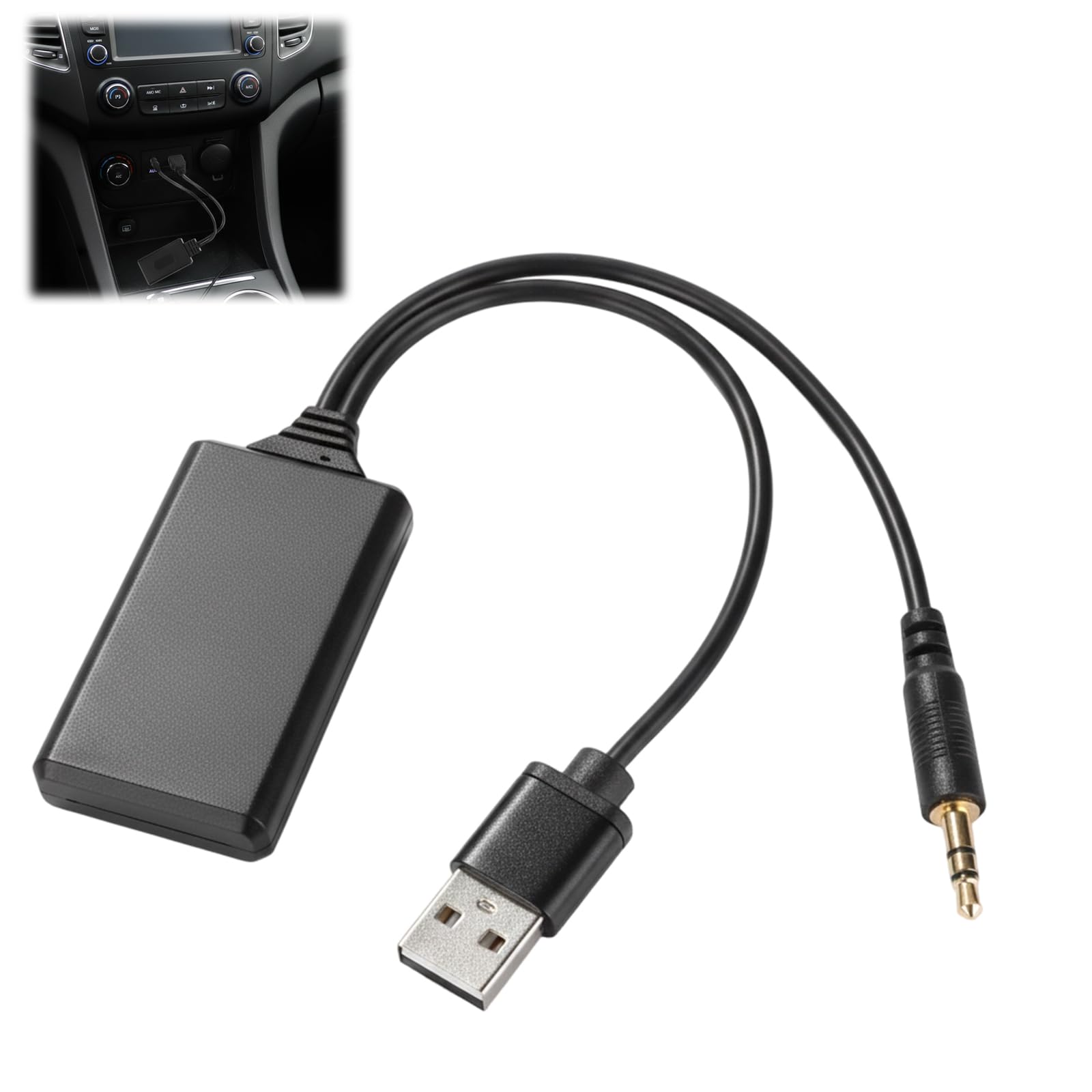 1 PCS Car Bluetooth AUX Adapter, Fits BMW Car Accessories, 3.5mm AUX Wireless Bluetooth Cars Audio Adapter for Music, for BMW E90 E91 E92 E93 and Other Models, Compatible with iPhone iOS 10+