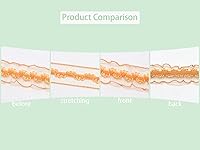 Vista 3 de Cinta elástica naranja con volantes de 25 yardas para coser de 3/4 pulgadas de organza elástica con ribete de encaje de ganchillo, banda elástica