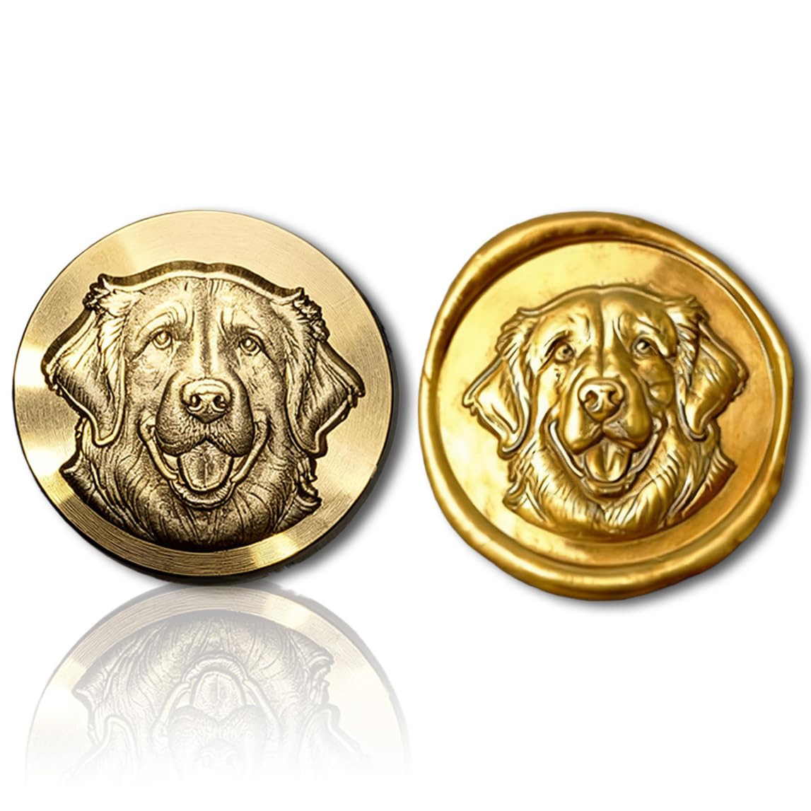 Mceal Wax Seal Stamp Head, 3D Embossed Relief for DIY Crafts, Wedding Invitations, Gift Wrapping,Animal Pet & Beasts Collection Dog-Retriever