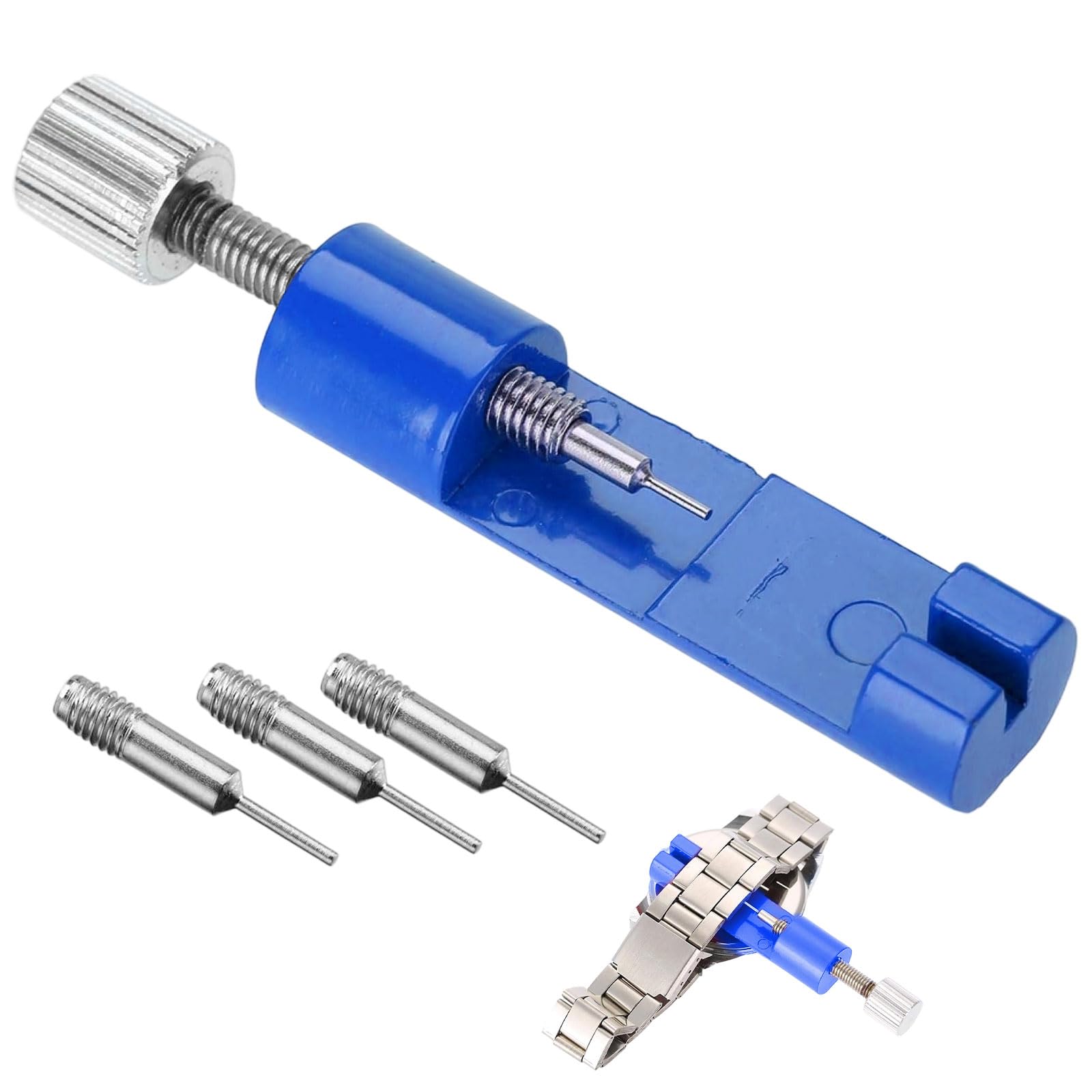 Bogclee Blue Watch Link Removal Kit,Portable Link Removal Kit For Watches With Watch Pin Removal Tool For Watches Adjustment Kit, Includes Spring Bar Tool And 3 Extra Pins (Blue)