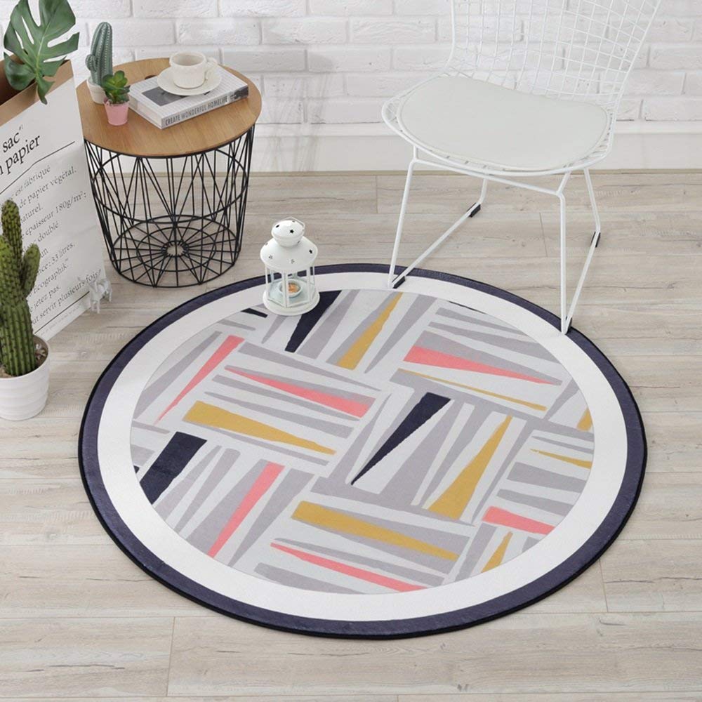 Tapis de salon rond géométrique multifonction et antidérapant MU Accueil - 3