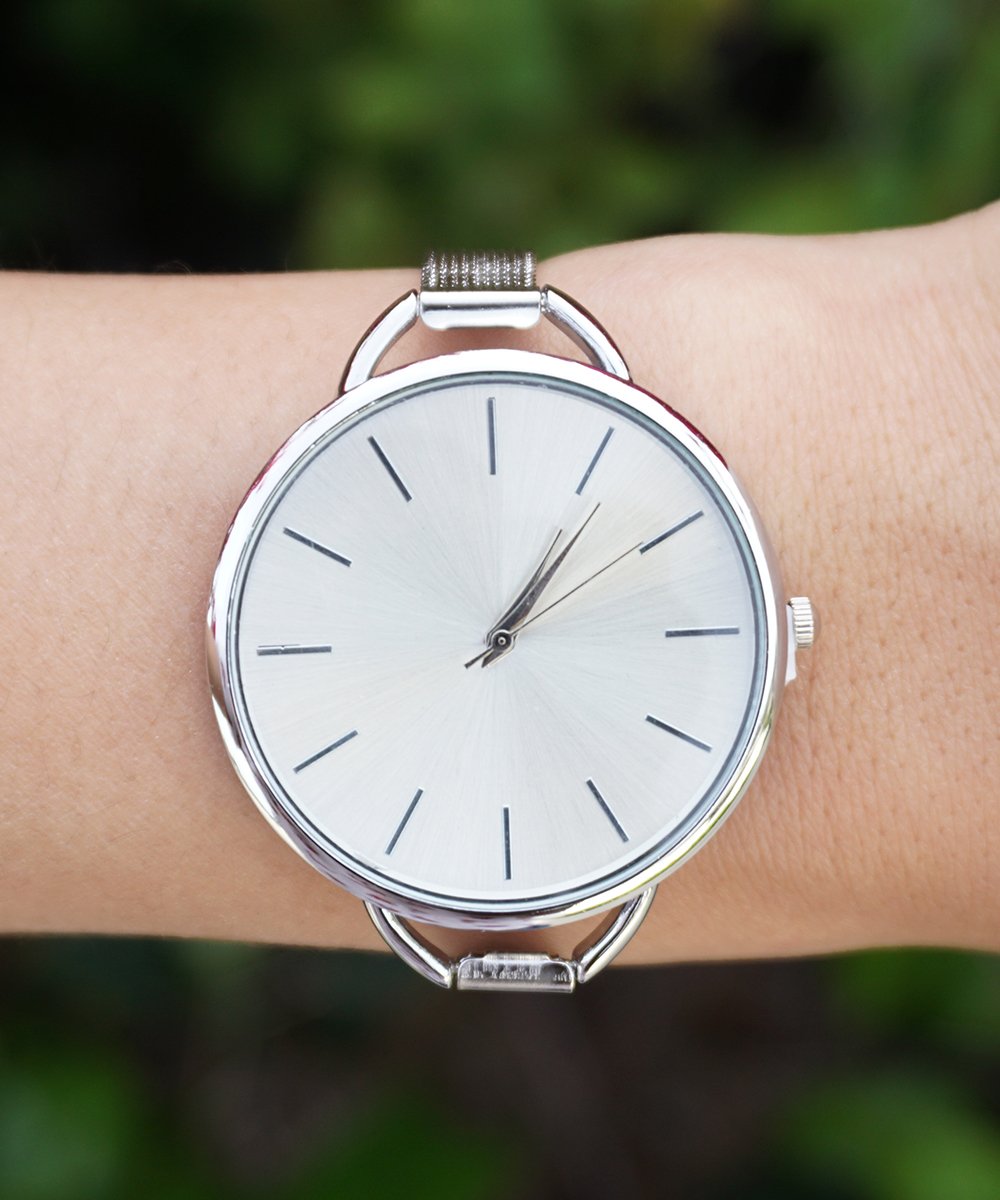 Silver Minimal Watch, White Womens Watch, Silver Watch, Modern Watch, Simple Watch