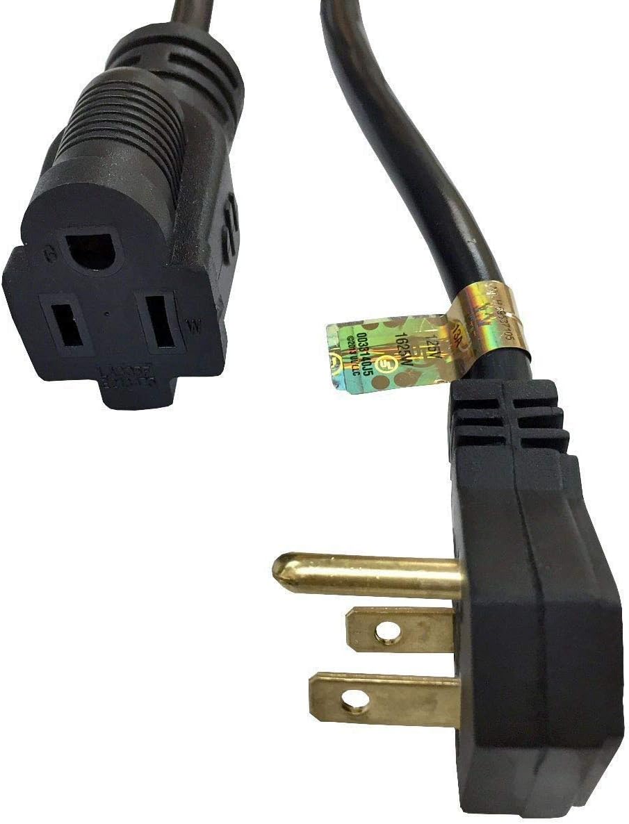 Electriduct Flat Plug Power Extension Cord - 15 Feet - | 125V | 3 Prong | 16AWG | 13 Amp | 1625W | UL Listed (Pack of 3)