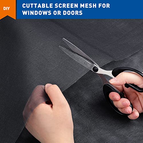 Magzo Screen Door Replacement Mesh,48"W X 99"L Window Screen Mesh Adjustable Screen For French Patio Entry Porch Sliding Door Screen Mesh Curtain Net Black #TOP4