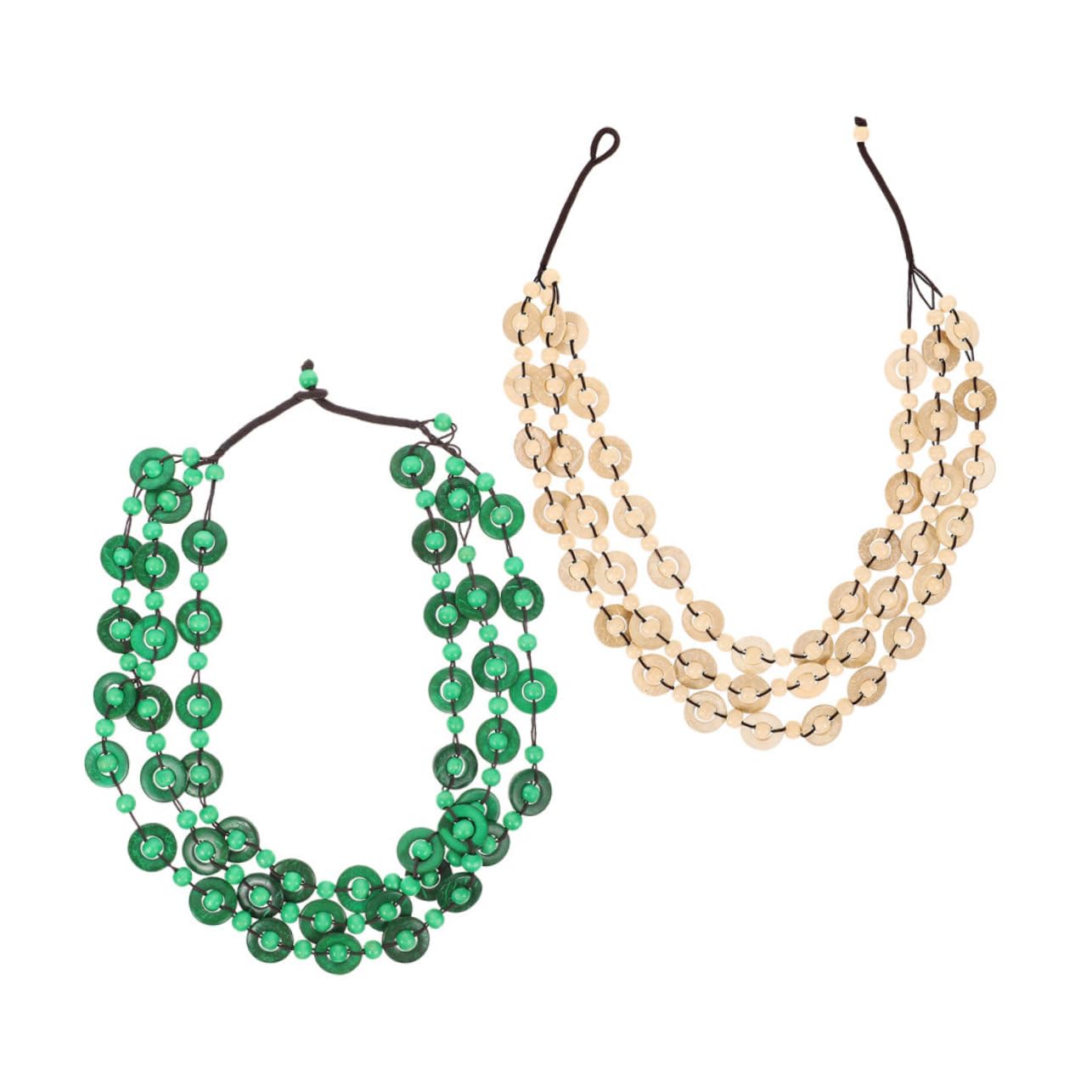 Collier de Noix de Coco Ethnique - Bijoux en Perle de Bois Africain