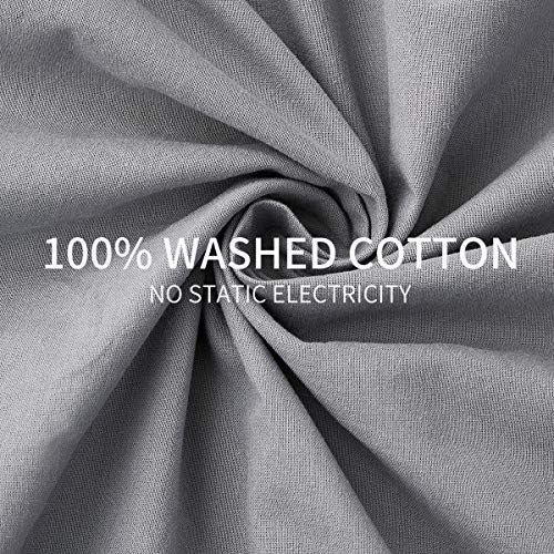 Melingo Cotton Duvet Covers Queen Size, Grey Cotton Duvet Cover Set, Soft, Cooling, Breathable Bedding Collection With Buttons Closure. 3 Pieces Solid Color (1 Comforter Cover + 2 Pillow Cases) #TOP4
