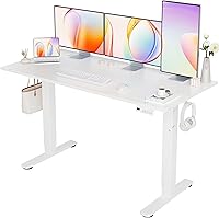 Vista 12 de YDN Escritorio eléctrico de pie, escritorio de pie de altura ajustable, 40 x 24 pulgadas, escritorios de oficina en casa, marco negro/parte superior