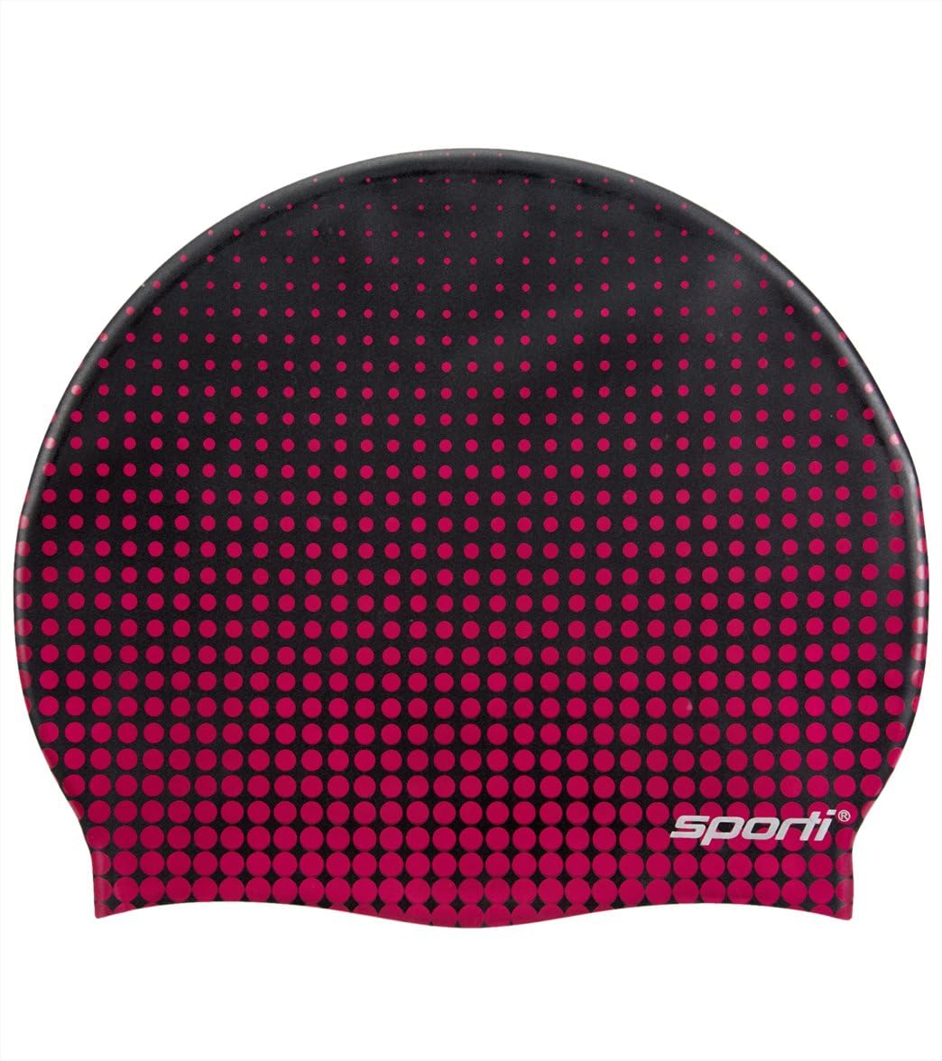 Sporti Molecule Silicone Swim Cap - Pink/Black โ image 1