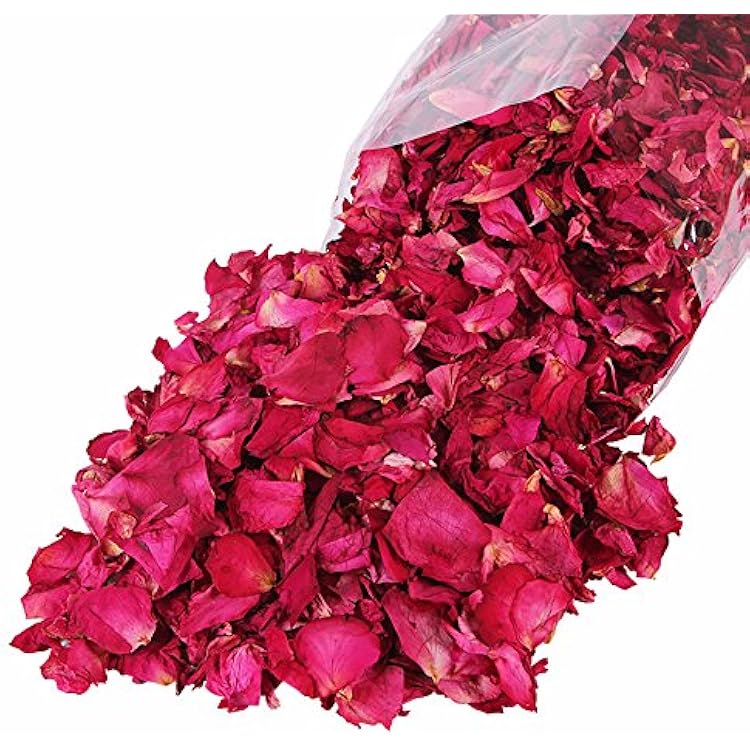 TooGet Natural Dried Rose Petals | Herbal Tea & Baking Ingredients | Wedding & Party Decor | Bath, Body & Foot Wash | Crafting & Potpourri - 2OZ