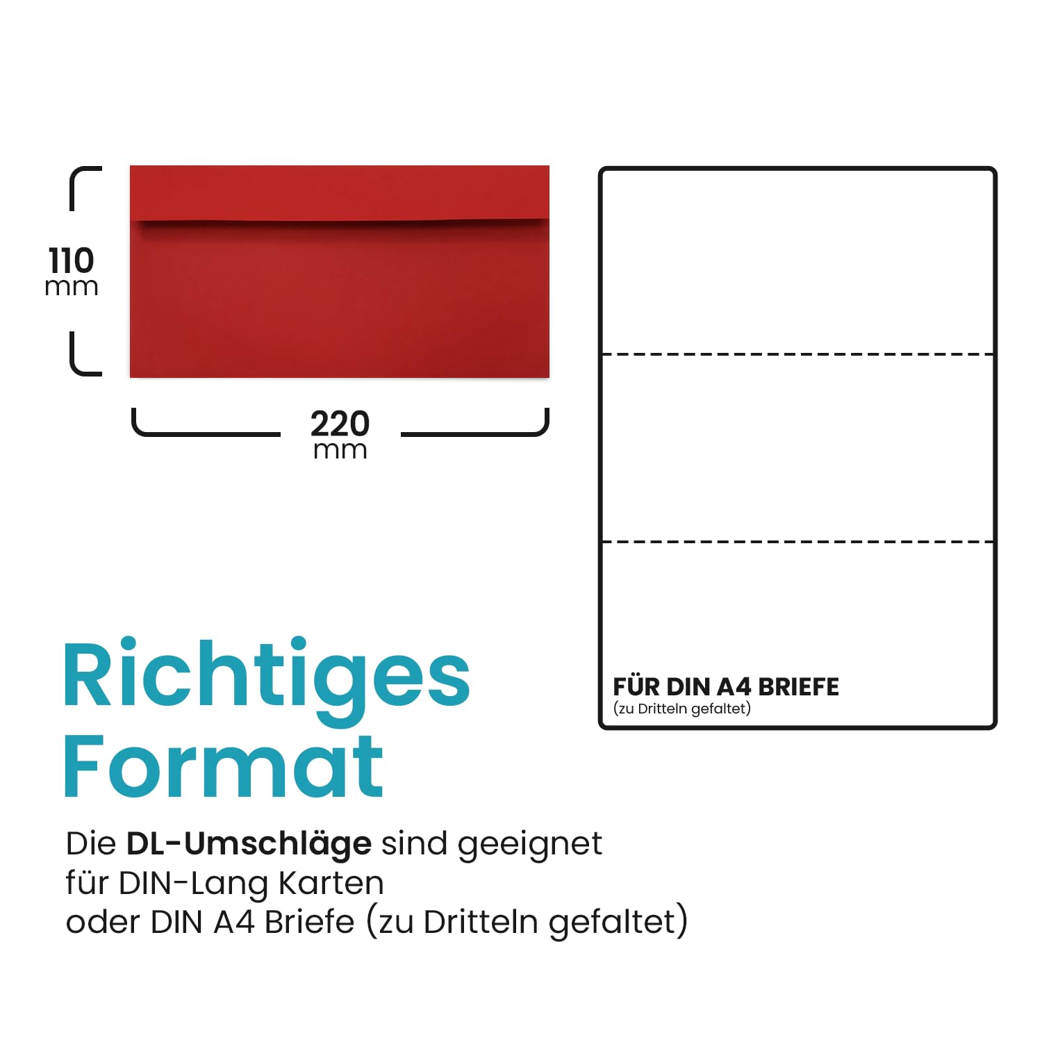 Netuno 25 buste rosse formato lungo 11 x 22 cm 120g eleganti per inviti matrimonio Natale DL