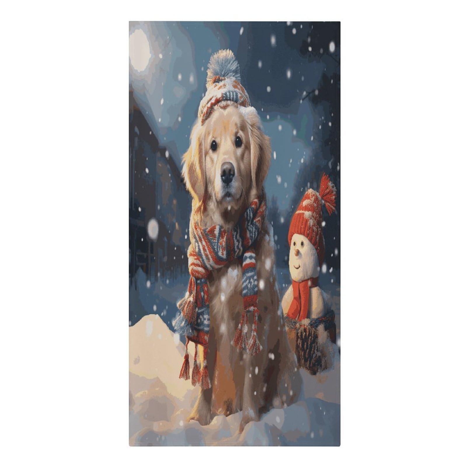 FekiLoot Merry Christmas Cute Dog Snowman Towels Soft Oversized Beach Towels Absorbent Sand Free Bath Towel Travel Compact Swim Towels Lightweight Quick Dry Pool Towel Large Beach Blanket 30" X 61"