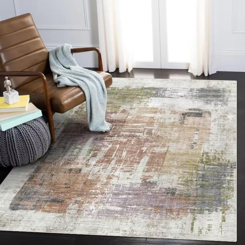 Tapis grand format à motif nordique abstrait moderne au tissage élégant
