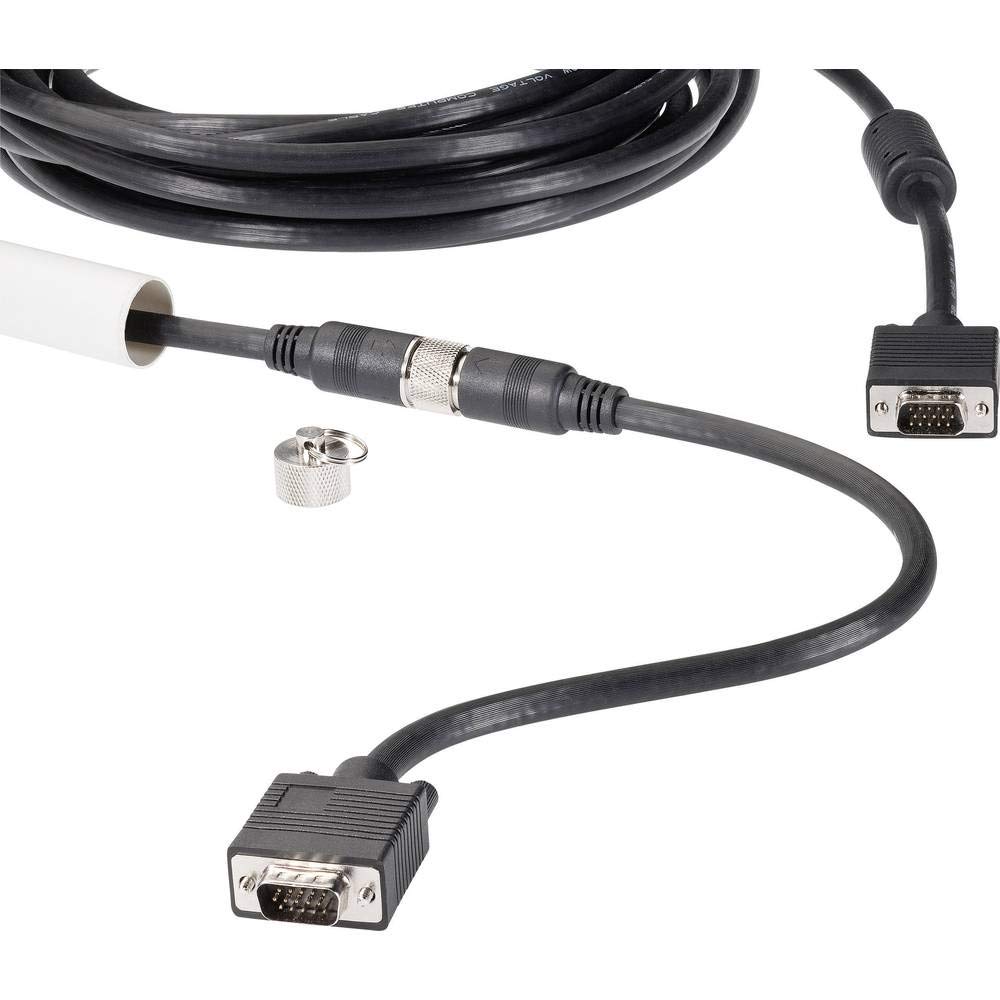 Renkforce Cavo di collegamento VGA VGA a 15 poli, connettore VGA 15 poli, connettore 10 m, nero, RF-4537804 per tubo vuoto, mi