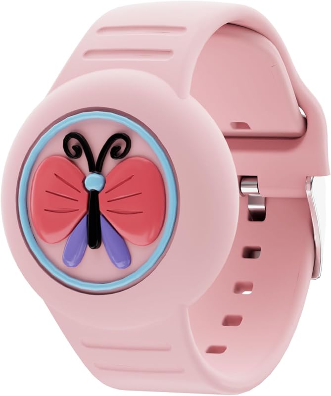 Pulseira Infantil para Apple AirTag em Silicone com Estampa de Borboleta e Ajuste Regulável HLHGR – 1 unidade