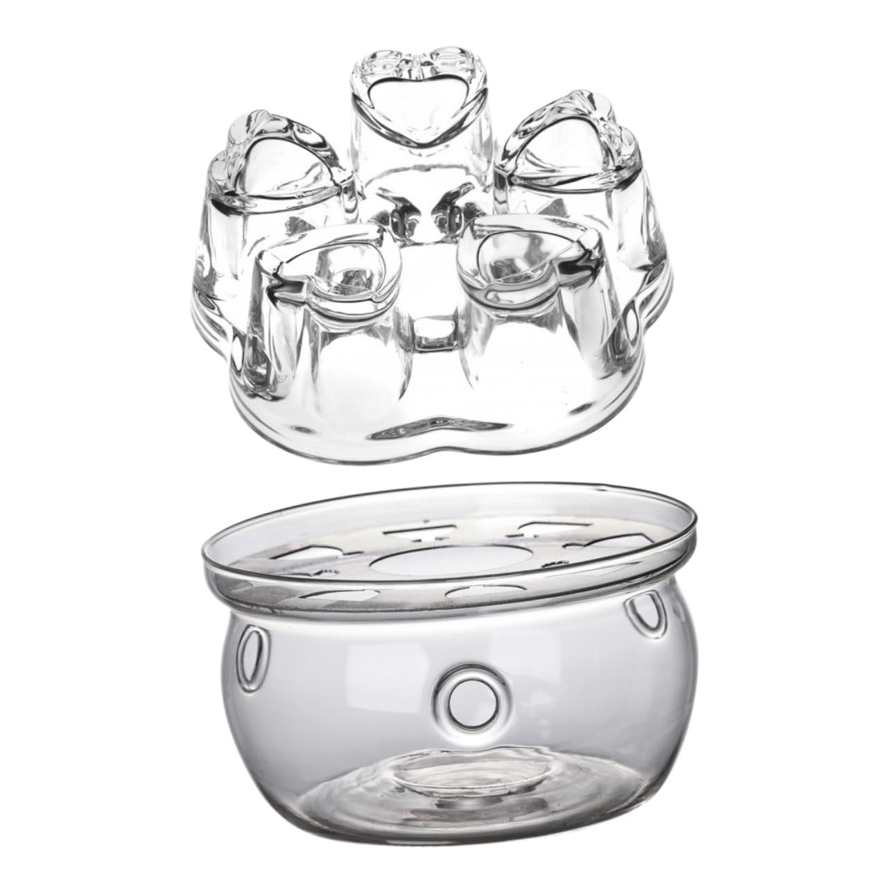 GLEAVI 2Pcs Teapot Warmer Borosilicate Tea Heater with Elegant Design for Home Office Tea House Safe Ventilation for Candle Burning for Tea Lovers