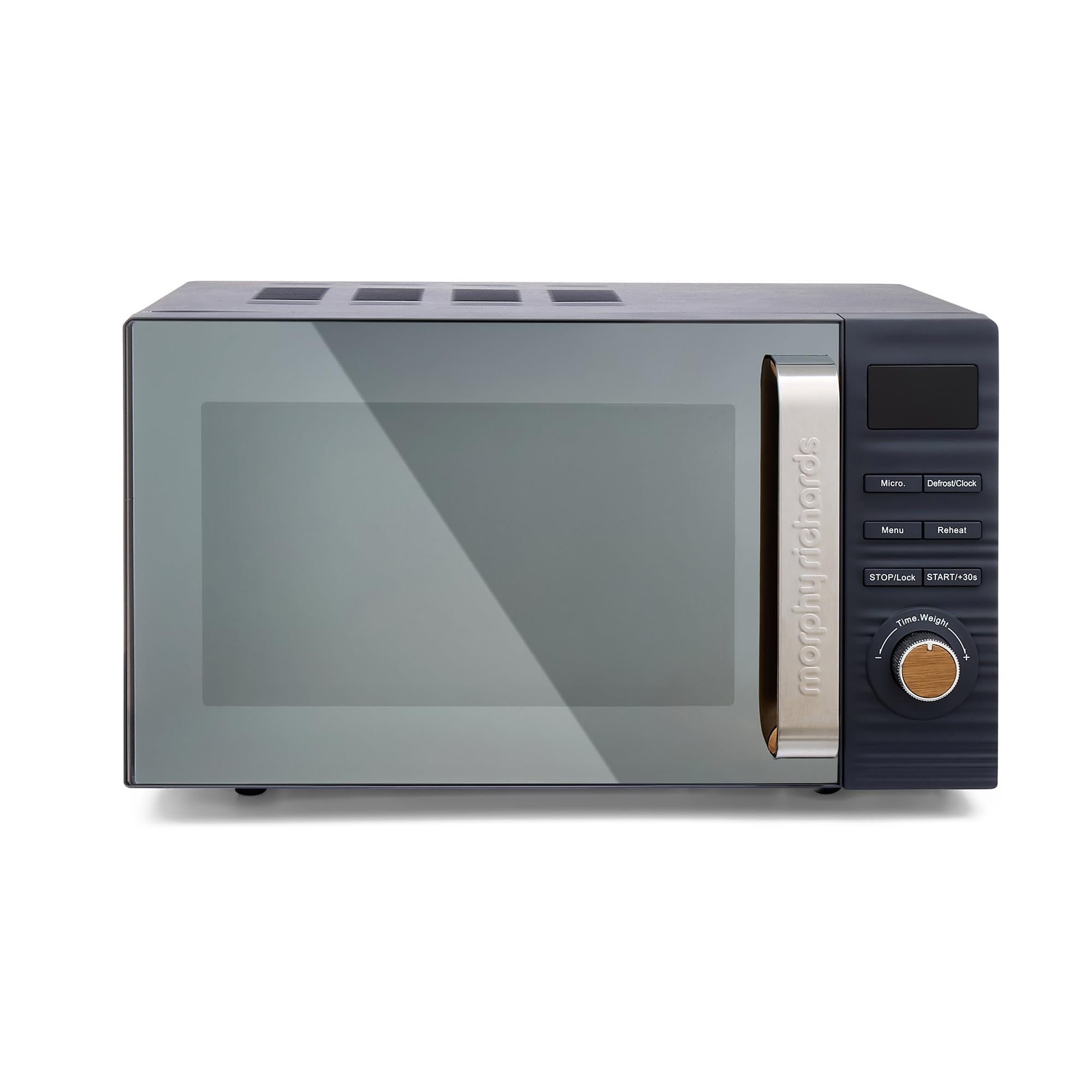 Morphy Richards Clay Digital Grey Microwave, 20L Capacity, Stainless Steel Inner Cavity, 95 Minute Timer, 11 Power Levels, Defrost mode, Glass Turntable, Easy Clean, 800W, Flint, 512001