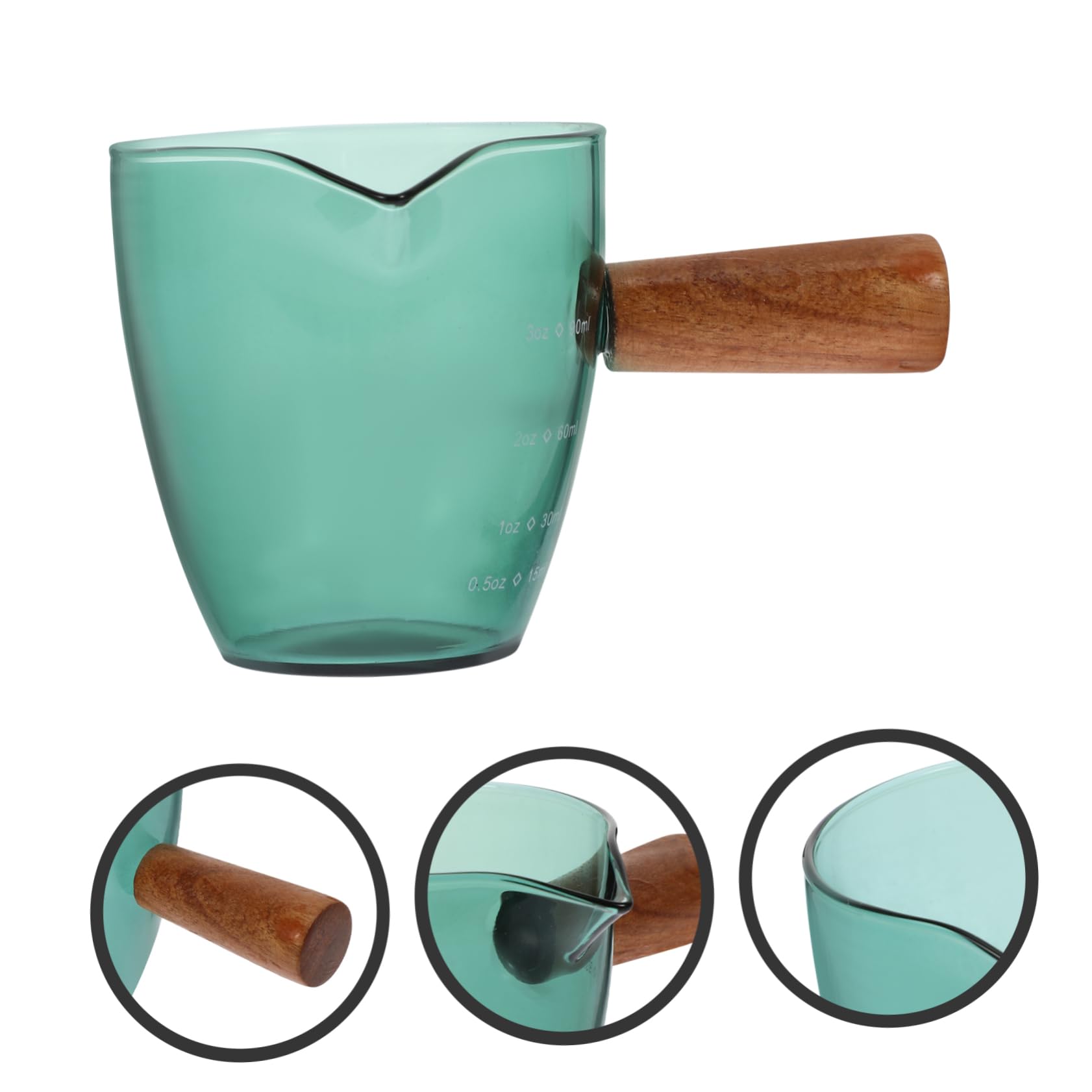 ULTECHNOVO 5pezzi Caraffa Per Latte Con Manico Legno Contenitore Per Espresso e Per Cucina e Servizio Tavola