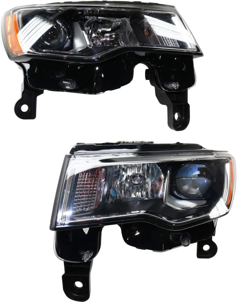 KarParts360 For Jeep Grand Cherokee Headlight Assembly 2017 2018 2019 2020 Driver Side Black Bezel CAPA Certified CH2502309 | 68266647AE