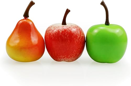 Miniatura 3 de 40 piezas de mini manzanas artificiales de 1.3 pulgadas, mini frutas artificiales para el hogar, cocina, decoración de gabinetes de cocina,