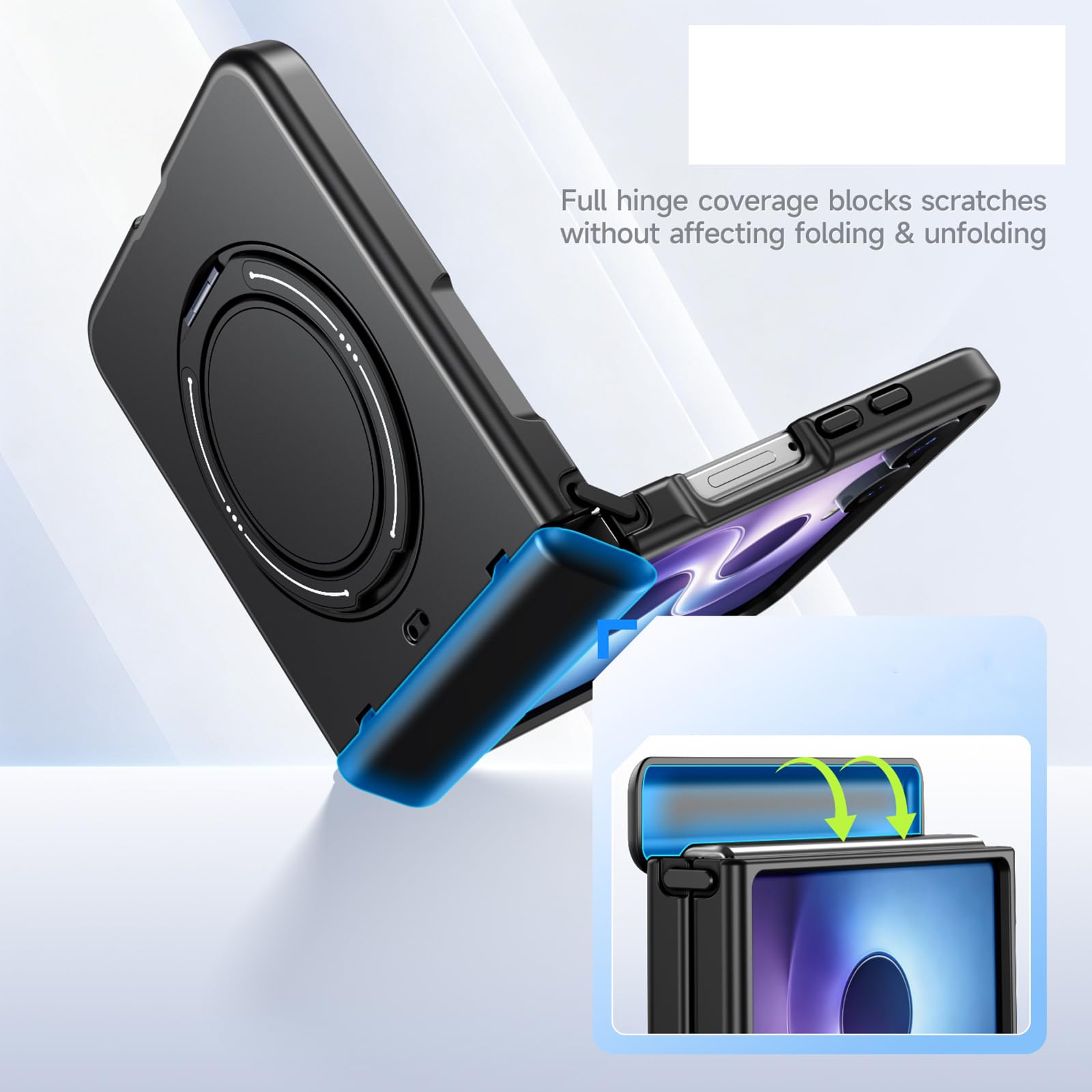 Custodia Magnetica Per Samsung Galaxy Z Flip 8, Rotabile Anello Supporto