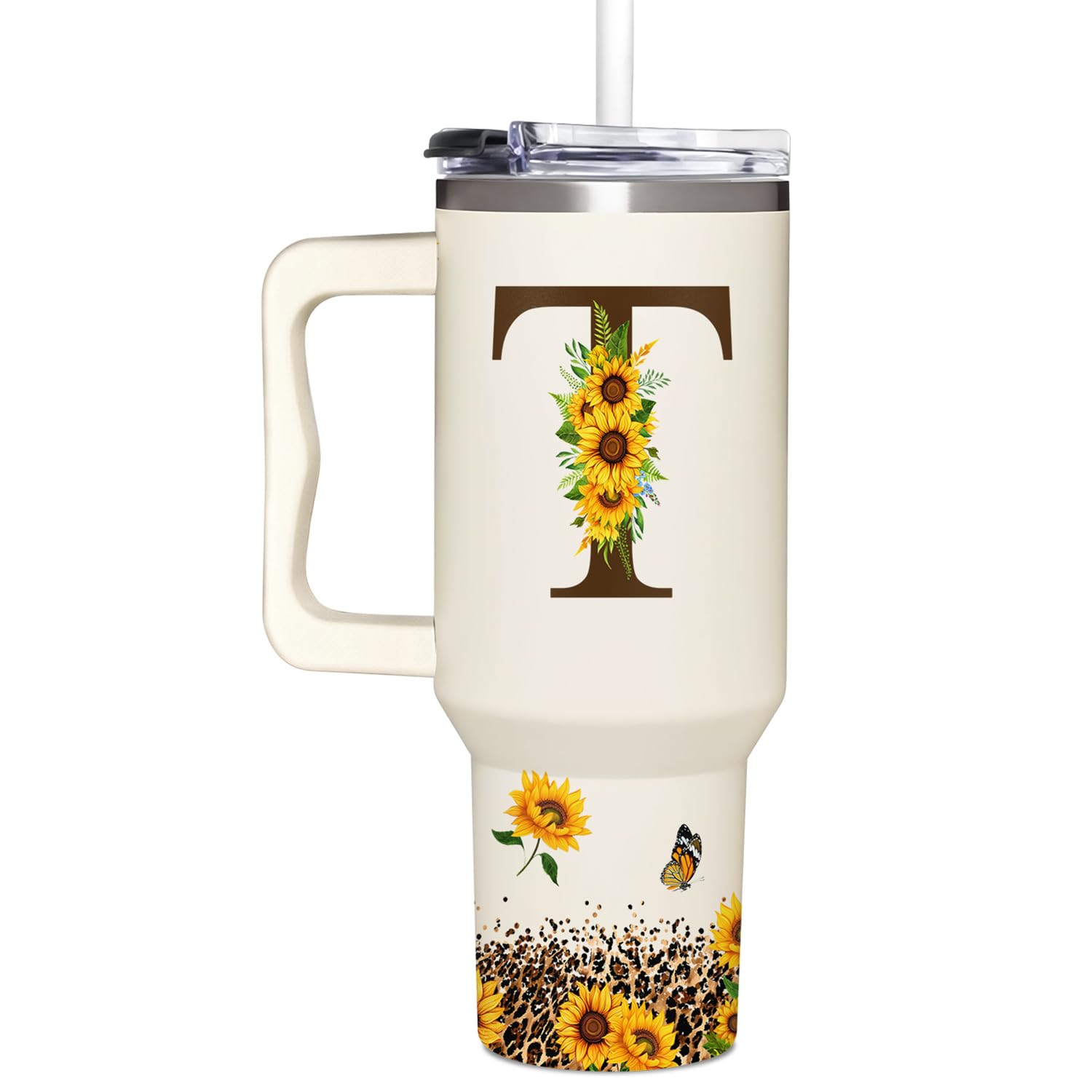 Monogrammed Sunflower Tumbler