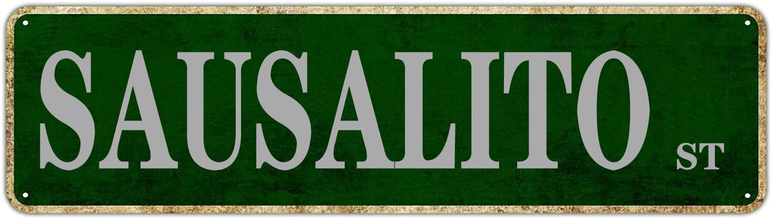 Sausalito St Retro Tin Signs Aluminum Metal Sign Gift for Home Kitchen Garden Wall Yard Coffee Art Plaque Decor 4x16 Inch