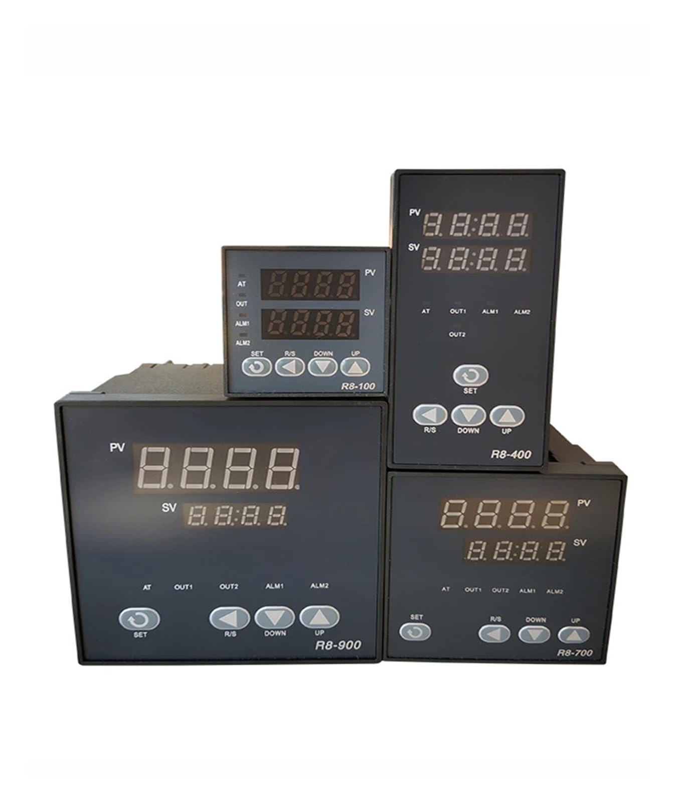 MUHM 48x96mm 1/8 DIN Entrada TC/RTD KEJ PT100 R8-400 Controlador de Temperatura Digital PID Salida SSR relé AC 110/220V termostato (Color : Output Relay 1 Alarm)