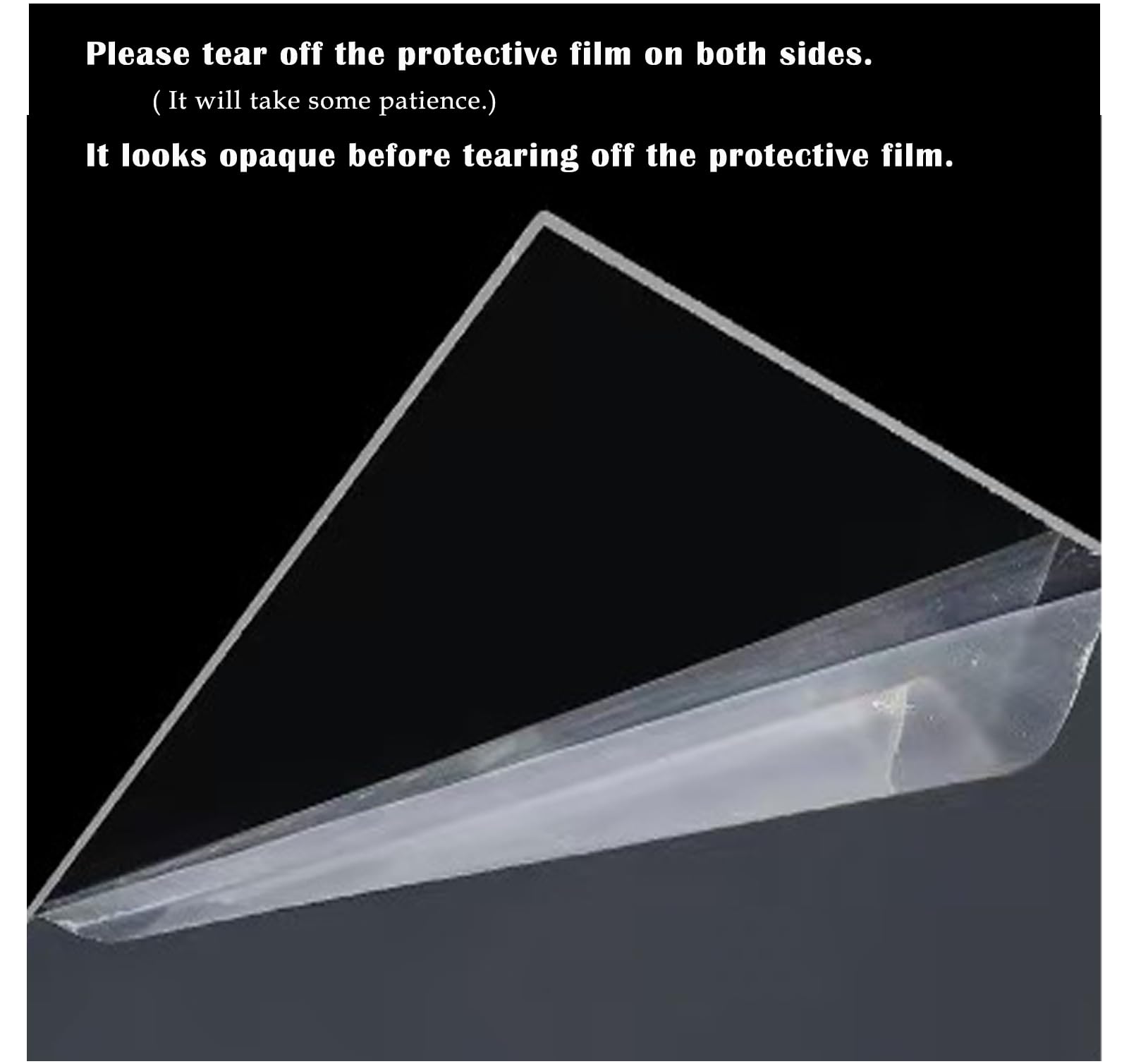 Fogli acrilici trasparenti, 110 cm x 50 cm, spessore 5 mm, foglio di plastica acrilica trasparente in plexiglass per decorazioni, esposizioni, cornici, pittura, stanza soleggiata