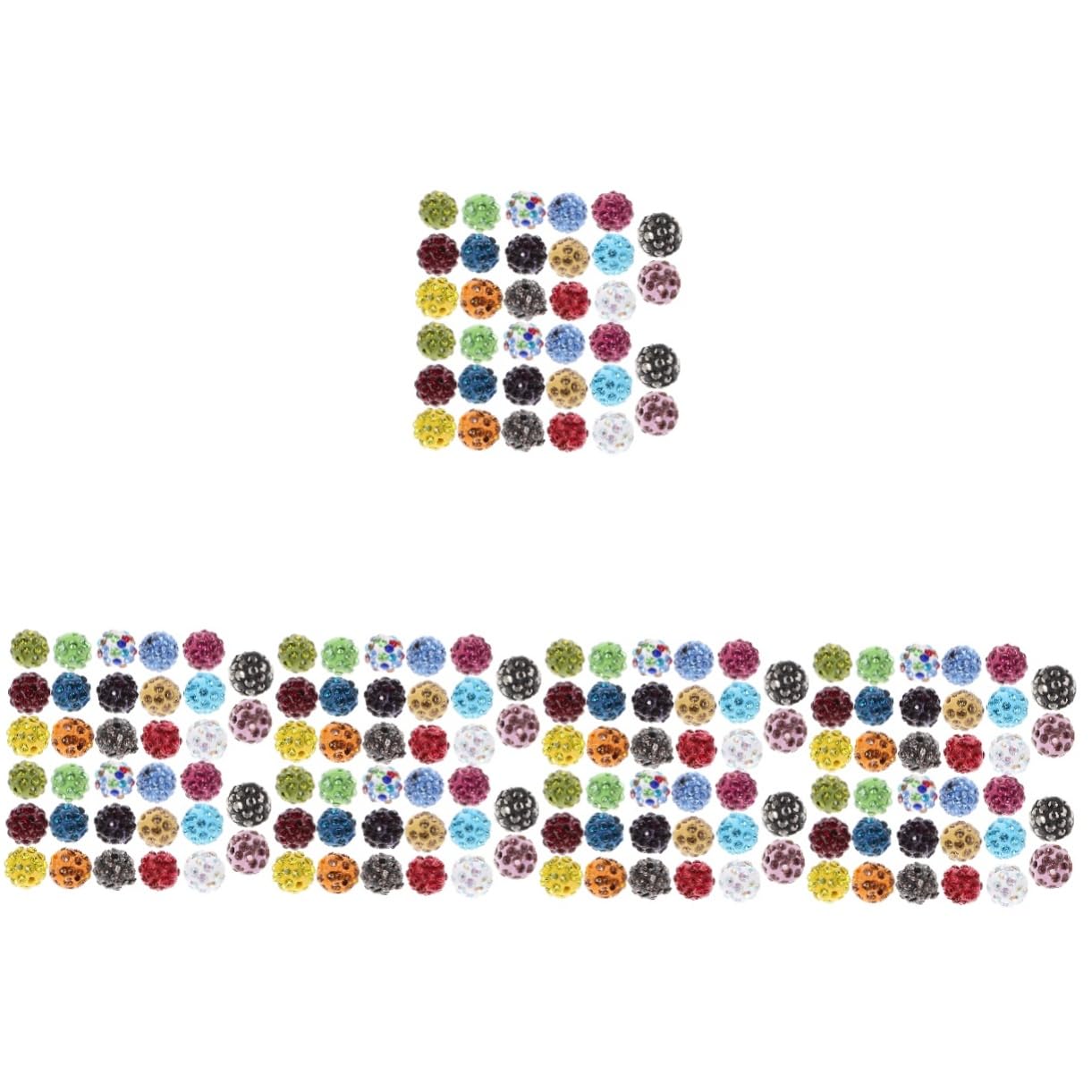 HOMSFOU 5 Set Perline Strass Decorative Per Creazioni Fai Da Te Da Pz Perline Rotonde Polimerica Per Bracciali E Collane Distanziatori Per Bigiotteria Materiale Resistente E 50 Pezzi * 5
