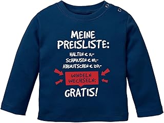 MoonWorks Camiseta de manga larga para bebé con texto divertido Mi lista de precios de algodón orgánico para niños y niñas