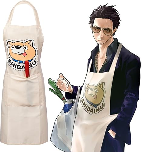 Miniatura 4 de Evere Delantal de The Way of the Househusband - Anime Gokushufudo lindo Shiba Inu impreso Cocinar Cosplay disfraz