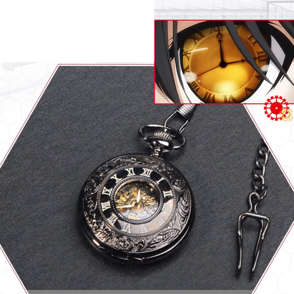 Date A Live Anime Orologio da tasca Tokisaki Kurumi Orologio meccanico creativo per uomini donne ragazze fan regali con catena sottile