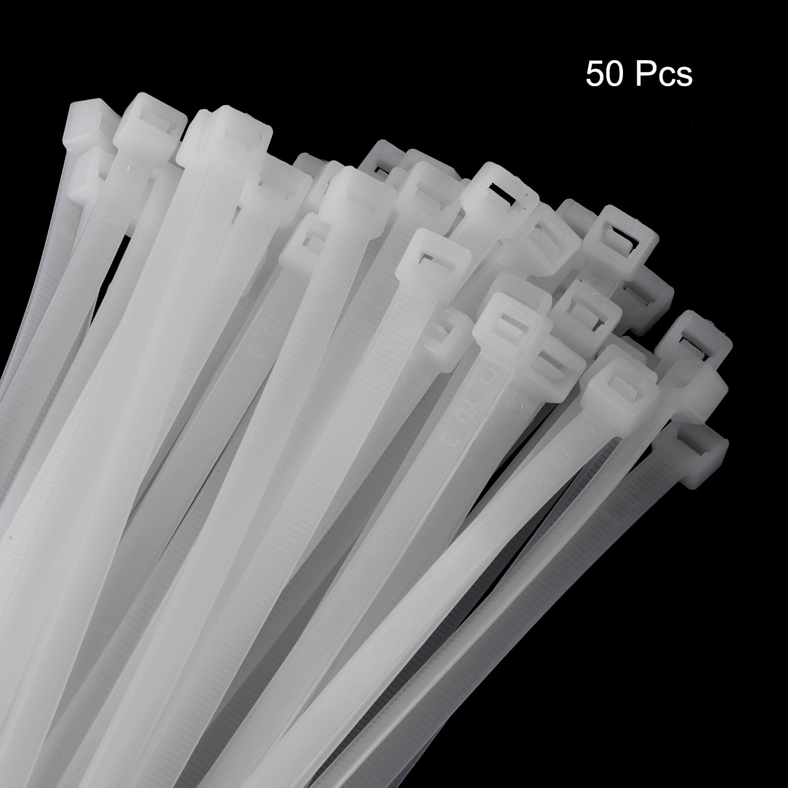 QUARKZMAN 50pz Fascette Stringicavo in Nylon Extra Lunghezza 80cm/31.5" 176 Lbs 10mm Auto-Bloccanti per Gestione Cavi, Bianche