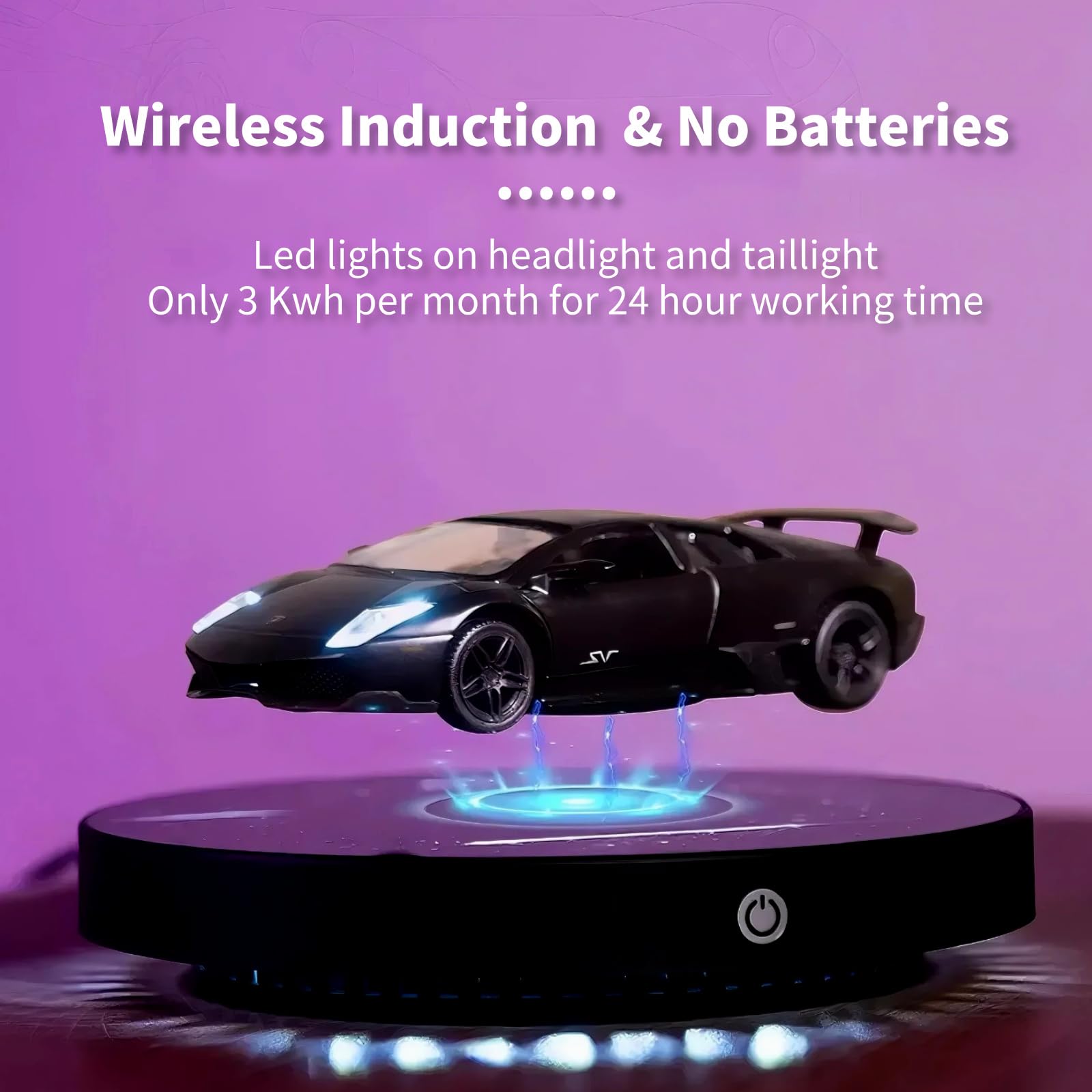 Lampada levitante per auto, luce notturna a sospensione rotante a 360°, lampada da tavolo galleggiante 1:36, display galleggiante magnetico, controllo touch, decorazione da scrivania per camera dei