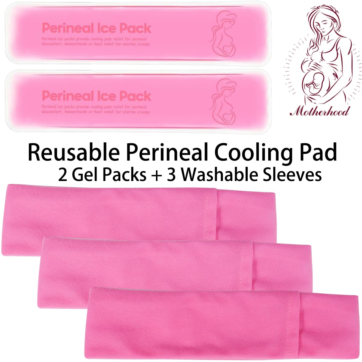 Reusable Perineal Cooling Pad for Postpartum and Hemorrhoid Pain Relief,Instant Perineal Cold Pack,Vaginial Ice Pack for Pain Relief (Color-Pink)